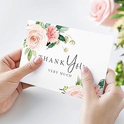 Bliss Collections Floral Thank You Cards, 25