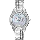Citizen Women's Eco-Drive Dress Classic Crystal Watch in Stainless Steel, Mother of Pearl Dial, 32mm (Model: FD1030-56Y)