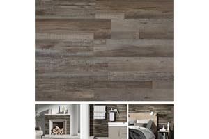 SINGULARWOOD Vinyl Wall Planks,Self-Adhesive Vinyl Panels for Walls,Peel and Stick Easy Installation (12 pcs/18 Sq Ft/Box),Driftwood-Light Grey