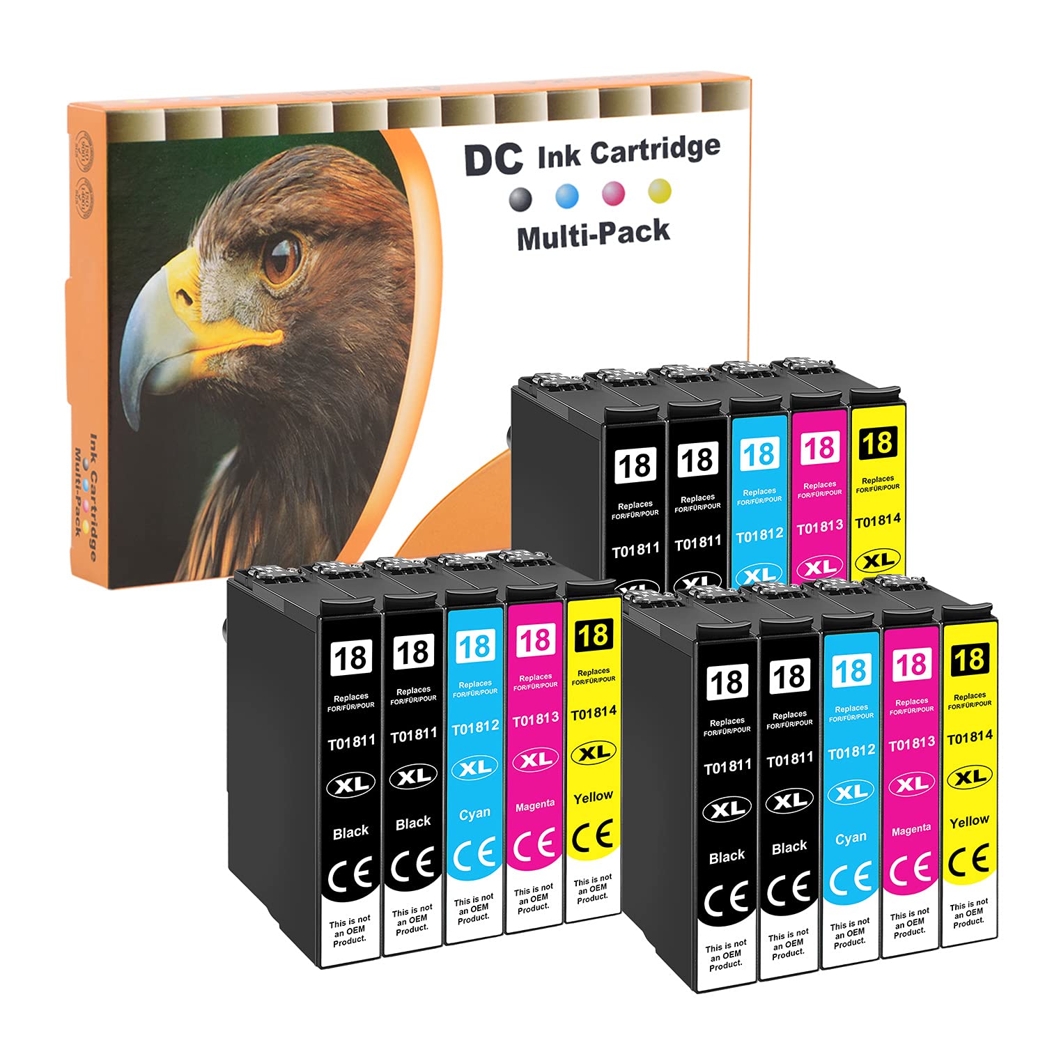D&C Compatible Ink Cartridge Replacement for Epson 18 18XL for Epson Expression Home XP-202 XP-205 XP-212 XP-215 XP-225 XP-302 XP-305 XP-315 XP-312 XP-322 XP-325 XP-405 XP-412 XP-422 XP-425 (15-Pack)