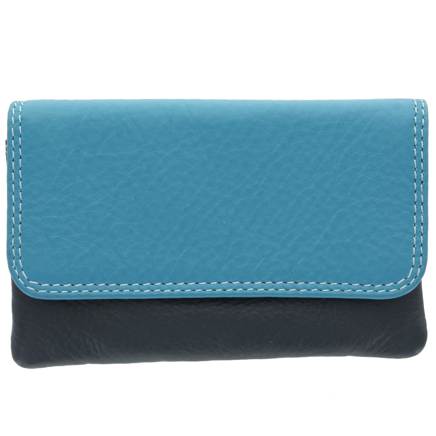 Visconti Leather Rainbow Collection Tahiti Purse RB99 Blue Multi — image 1