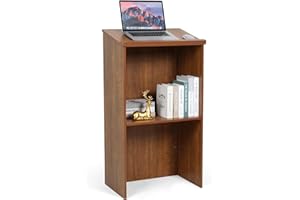 BEQUZON Wooden Podium Stand for Lectern Presentation Church Classroom, Oak Podium for Lecture, Wedding, Speech