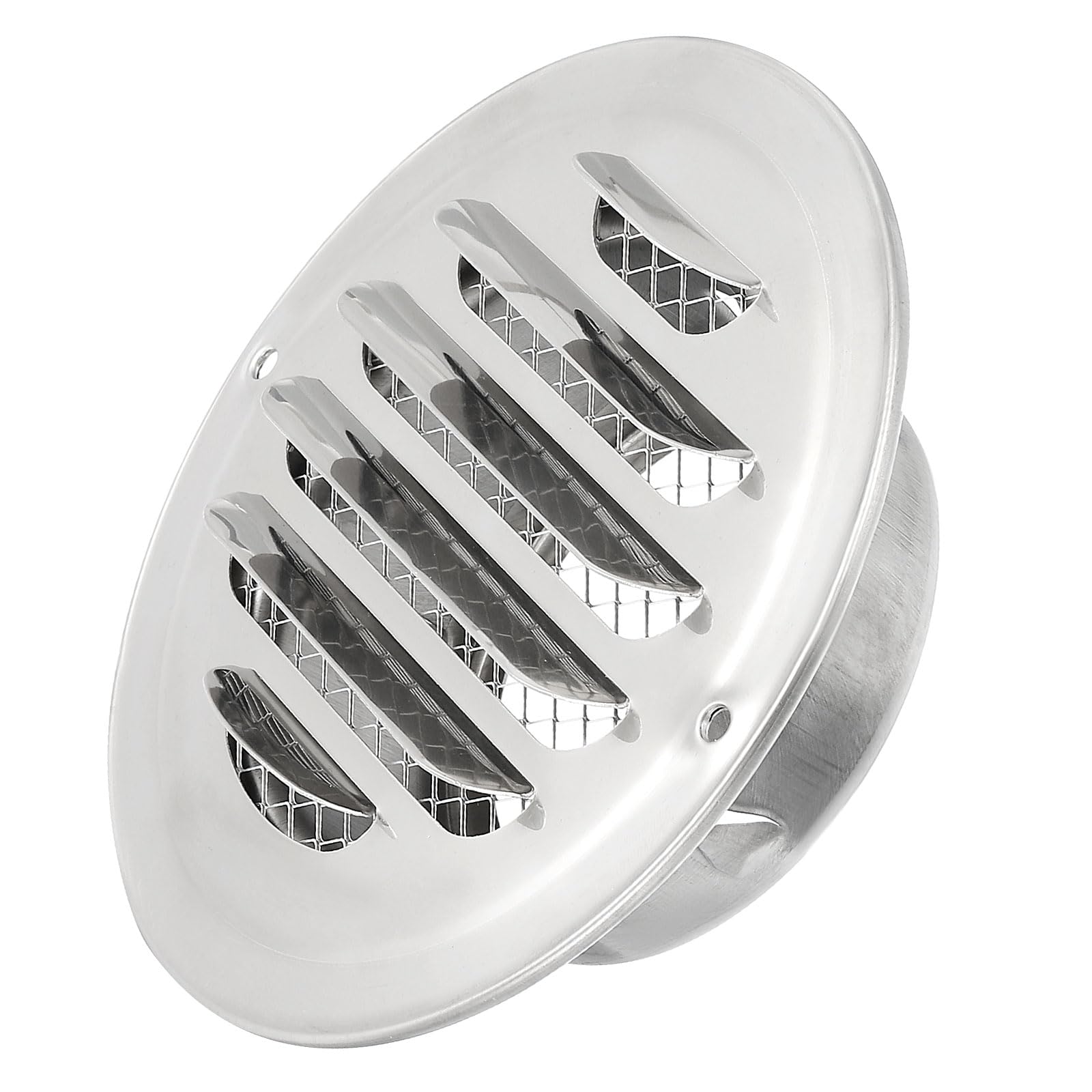 PATIKIL Soffit Vents 3.1 Inch, Stainless Steel Louvered Grille Cover Vent Flat Ducting Air Vent with Screen Mesh for HVAC Home Bathroom Office Ventilation