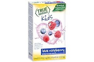 True Lemon Kids Blue Raspberry - Hydration for Kids - No Preservatives, No Artificial Flavors, No Artificial Sweeteners - Low Sugar Water Flavoring - Drink Mix for Kids - Kids Juice Powdered Drink Mix 10 count(pack of 1)