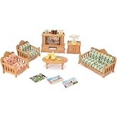 Dollhouse Furniture Set for Kids Toys Miniature Doll House Accessories | Pretend Play Toys for Boys Girls &amp; Toddlers Age 3+ With living room, sofa, TV...