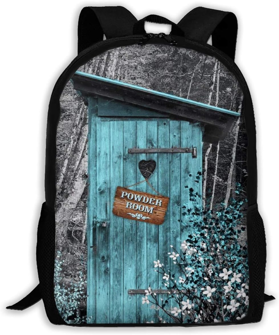 teal and gray backpack