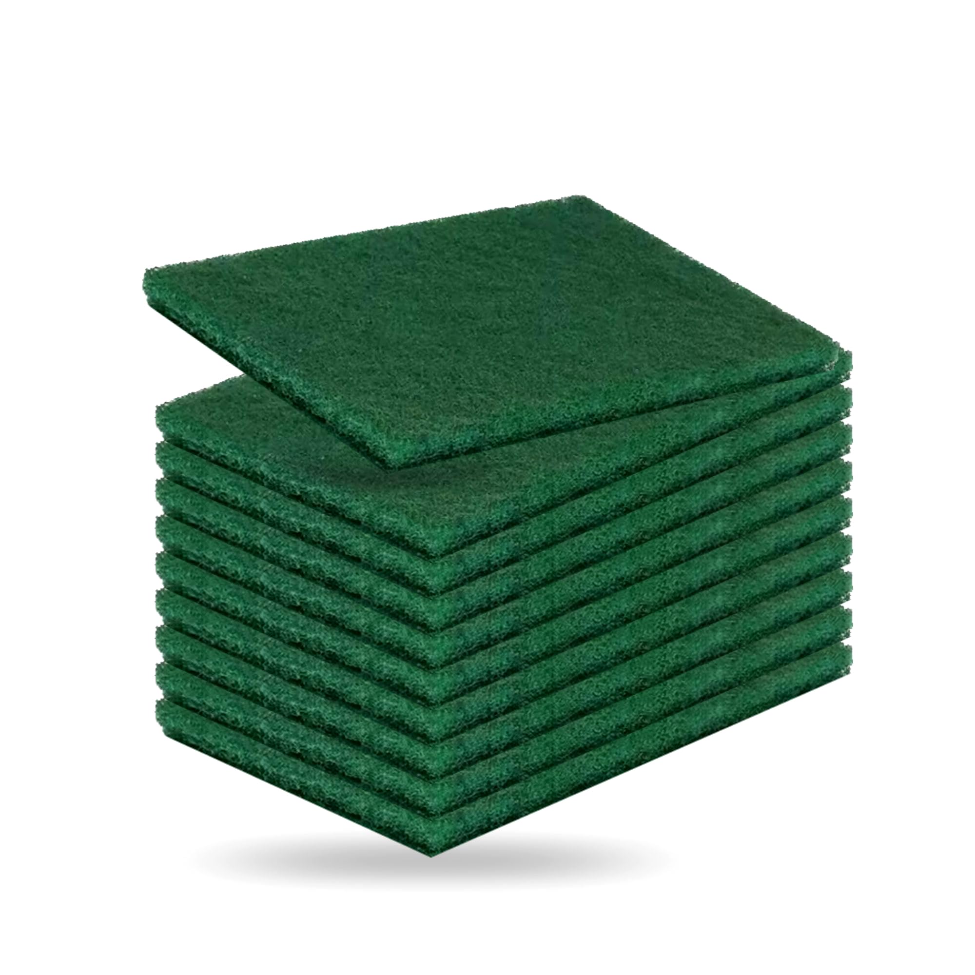Scouring Pads Heavy Duty Scourer Pad Green Scourers Non Scratch Abrasive Reusable Household Washing Up Dish Scrubber Sponges For Cleaning Kitchen Utensils Dishes Pots Pan Sink Scrub (Pack of 10)