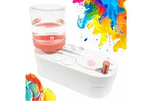 WZWXXQ 2025 Upgraded Paint Brush Cleaner Brush Rinser Water Circulation(Pre Assembled), Watercolor/Oil and Water-Based Paint Brush Cleaner Tool, Gift for Adults Artist Beginners
