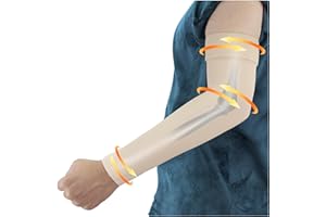 Hiball Lymphedema Medical Compression Arm Sleeve for Men Women, 20-30 mmHg Graduated Compression Full Arm Support with Silicone Band, Long Circulation Pressure Arm Brace for Arthritis, Bursitis, Edema