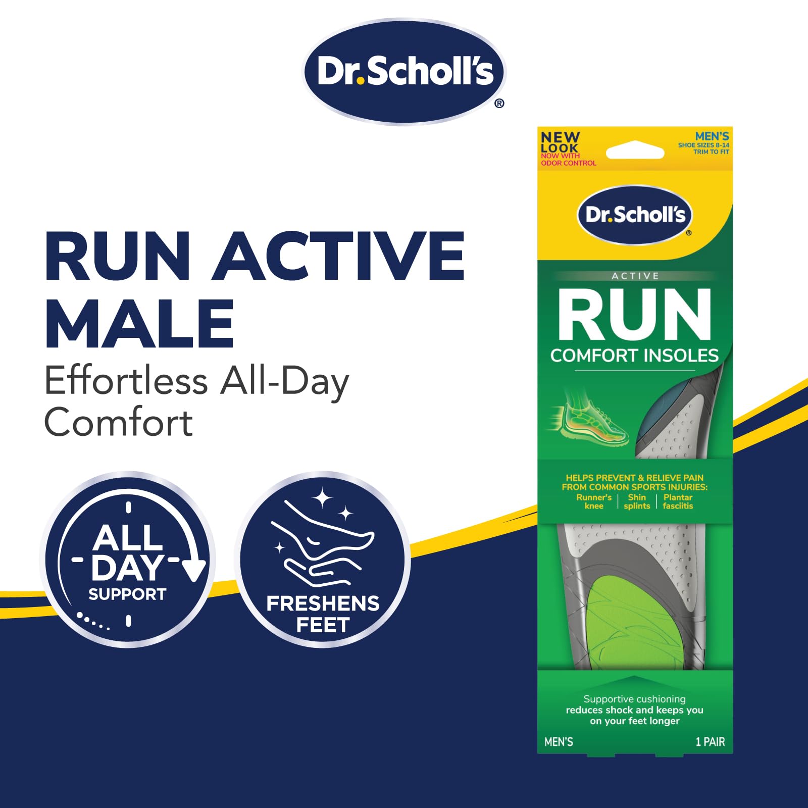Dr. Scholl's Run Active Comfort Insoles,Trim to Fit Inserts