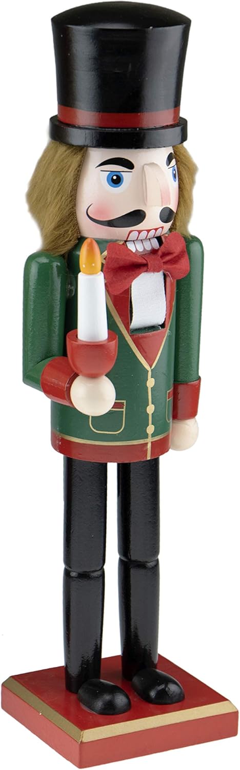 Nutcrackers - Clever Creations Caroler 14 Inch Traditional Wooden Nutcracker, Festive Christmas Décor for Shelves and Tables