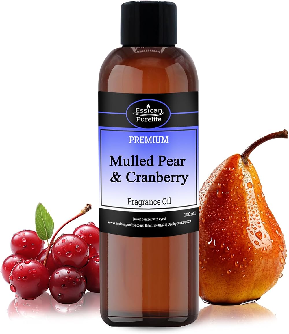 Essican Purelife Mulled Pear Cranberry Fragrance Oil 100ml UK Made for Diffusers