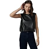 JOE'S JEANS Women's The Maeve Vegan Leather Sleeveless Tee