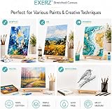EXERZ 50x60 cm Pre-Stretched Canvas 4 Pack 1.7 cm 280GSM 100% Cotton view 7