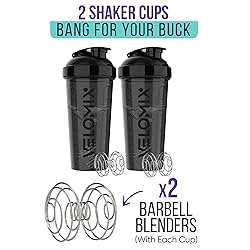 VELOMIX -2 Pack- 28 oz Protein Shaker Bottles for