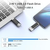 RAOYI 64GB USB C Memory Stick USB 3.0 Dual OTG Pen Drive Black view 3