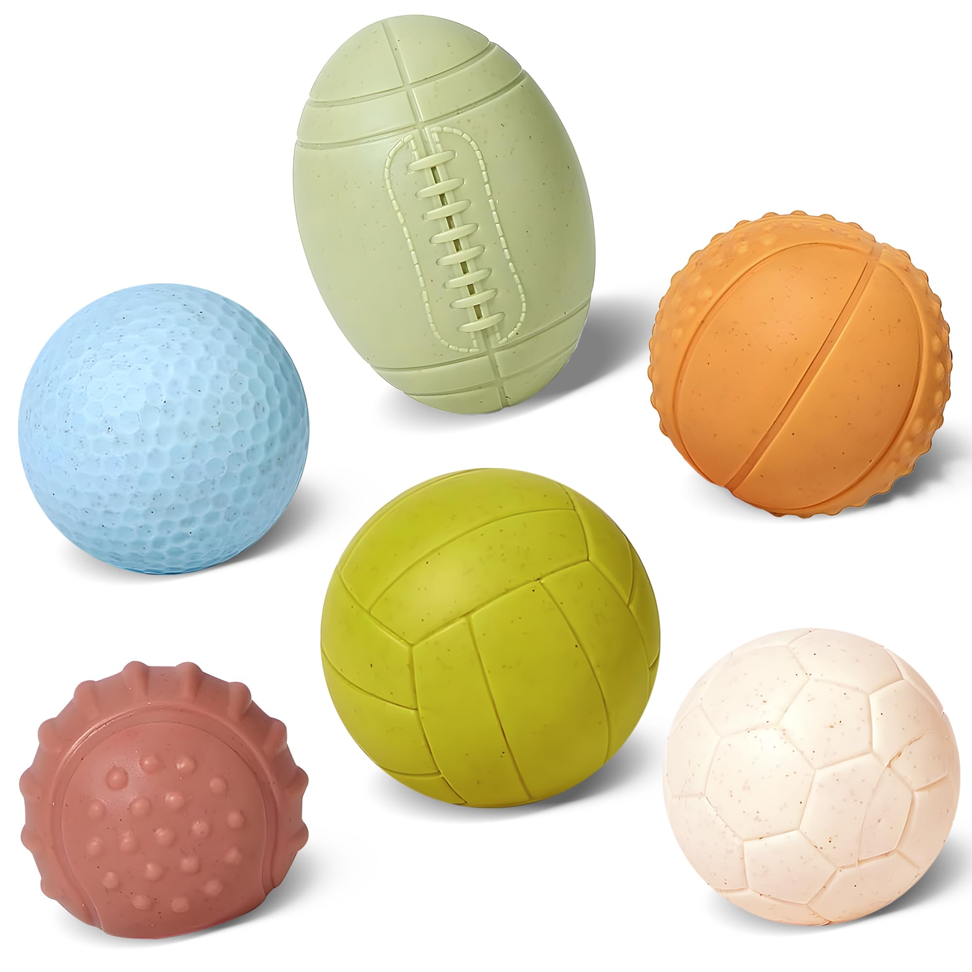 ROHSCE Soft Sport Sensory Balls Toy for Toddlers, No Hole Bath Toys for Baby Boys Girls, Montessori BPA-Free Balls for 6–12 Months, Beach, Pool, Shower, Indoor Outdoor Play