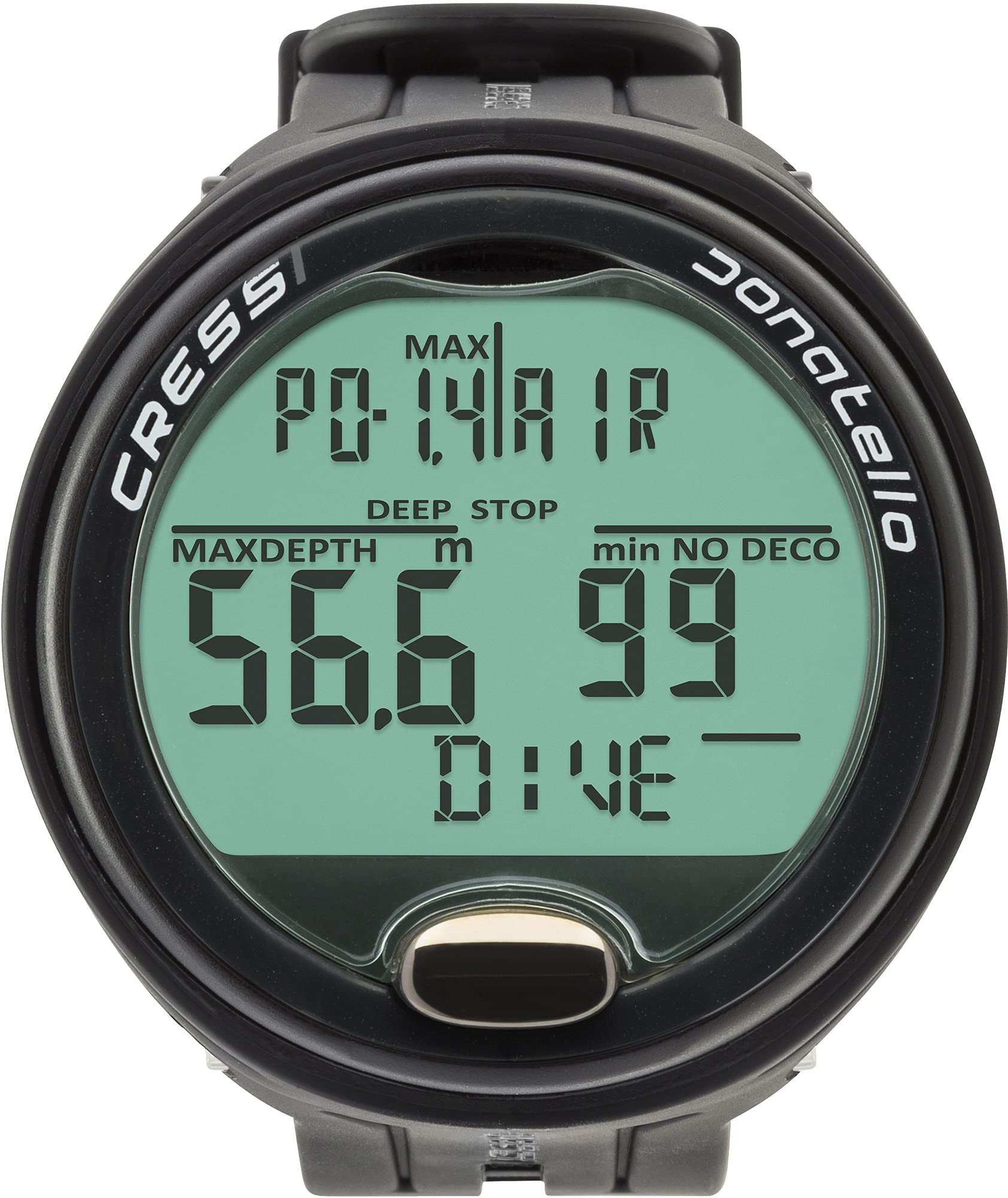 CRESSI Donatello Diving Computer - Professional Wrist Diving and Apnea Dive Computer, Black/Black, One Size, Unisex Adult