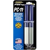 PC-Products PC-11 Epoxy Adhesive Paste, Two-Part Marine Grade, 1oz Applicator Syringe, Off White 10112
