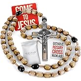 SANCTUM VERITAS Catholic Rosary Necklace | Large Italian Prayer Beads Gift