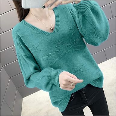 Tosikan V Neck Knitted Sweater Women For Autumn Winter Ladies