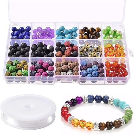 Garden Decor Perles De 8 Mm 7 Chakras En Pierre De Lave Pour La Fabrication De Bijoux Statues Lawn Ornaments