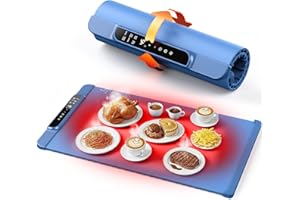 Foldable Food Warmer - 50-100°F Adjustable Food Warming Mat | 10H Timer, Child Lock | Portable Electric Warming Tray for Part