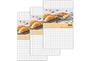 Hunnycook 15.8”×9.8” Cooling Rack, 3P Stainless Steel Baking Rack, Oven Safe Cooling Racks for Cooking and Baking, Silver Roa