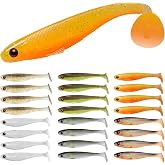 TRUSCEND Shadtale Easy Catch Soft Fishing Lures, Unique Vibration and Action for Various Rigs, Paddle Tail Swimbaits Trailer for Bass, Trout, Crappie, Walleye, Redfish, Saltwater &amp; Freshwater Fishing