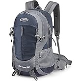 G4Free 35L Hiking Backpack Water Resistant Outdoor Sports Travel Daypack Lightweight with Rain Cover for Women Men (Navy Blue)