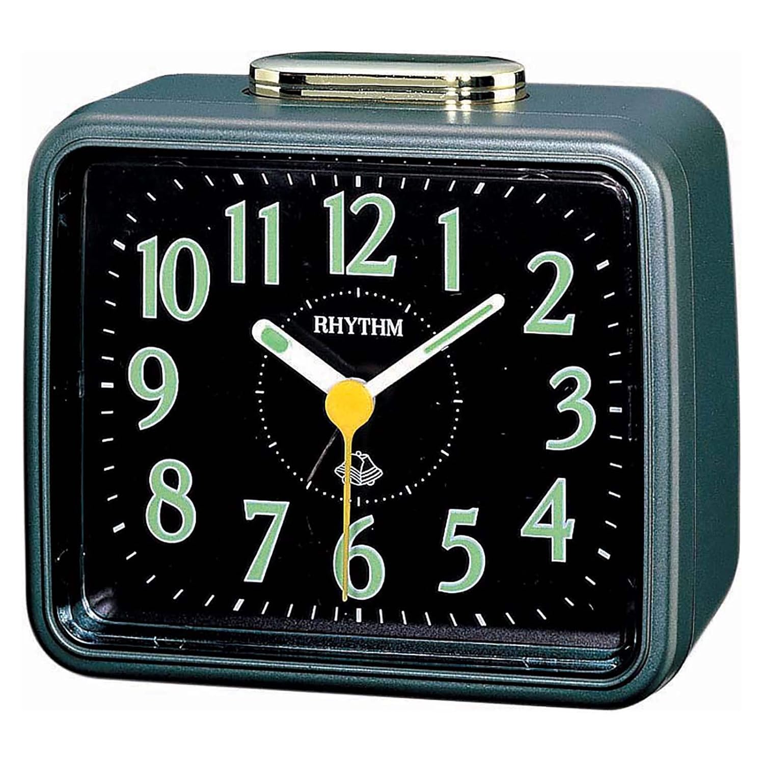 Rhythm(Japan)Metallic Blue Radium Bell Alarm Clock 10.4x8.5x5.6cm Amazon.in Watches