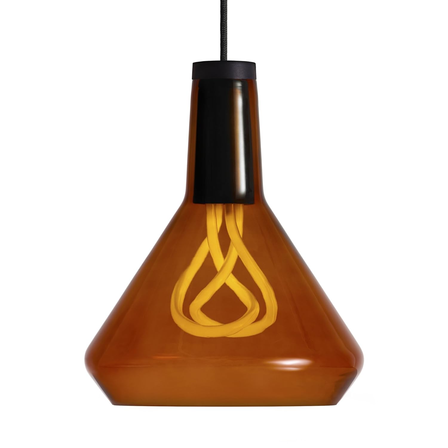 Plumen Top Lamp Shade (A) with Drop Cap Pendant Set 001, E27 (Edison Screw), Amber/Black Amazon