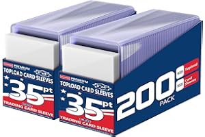 JOHNBEE 200 Card Sleeves - 3"x4" Hard Plastic Top Loaders for Cards - Trading Card Sleeve & Baseball Card Holder - Premium Topload Ablum Photocard Holder for Sports, Game & Kpop Cards (100Soft+100Hard)