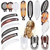 18 Pieces Banana Hair Clips Classic Hair Comb Banana Clips Ponytail Hair Holder for Women Girls, 6 Styles