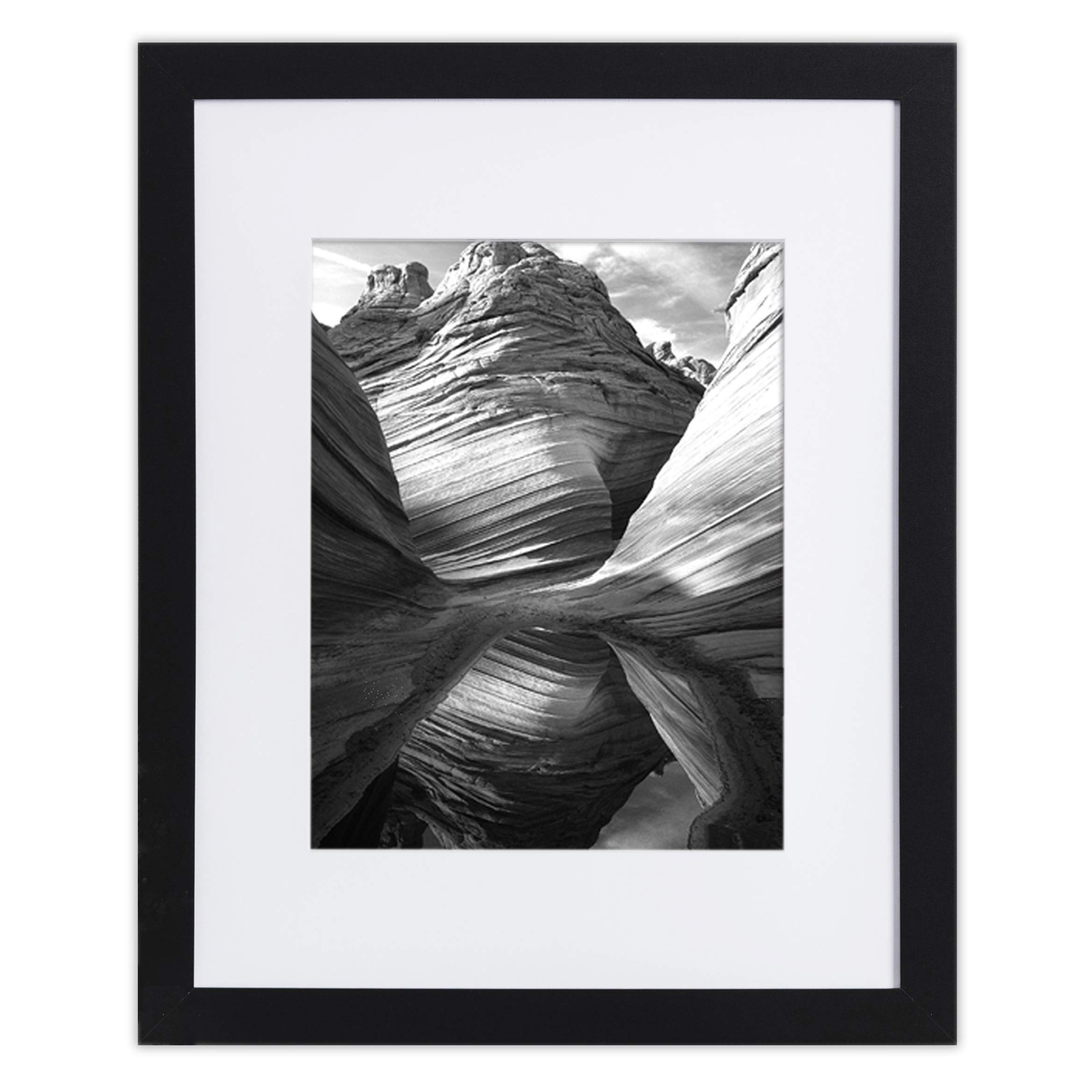 Buy EcoHome 11x14 Picture Frames Black Matted for 8x10, Made of Wood