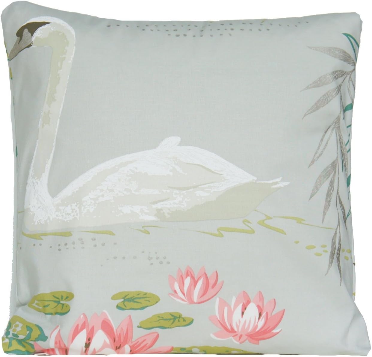 Swan Grey Decorative Pillow Throw Case Nina Campbell Fabric Lake Lotus Flower