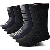 Tommy Hilfiger Mens Dress Socks - 8 Pack Lightweight Casual and Formal Everyday Crew Work Socks for Men with Reinforced Heel
