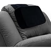 HOMBYS Memory Foam Neck Pillow for Recliner, Adjustable Headrest Cushion with Soft Plush Fabric and Medium Firm Filling, Design for Recliner Sofa Armchair, Machine Washable and Non-Slip (Black)