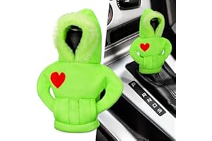 Wonderjune Christmas Car Gear Shift Hoodie Decoration Halloween Funny Gear Shift Cover Mini Universal Knob Hoodie Cover for Automotive Car Interior Accessories Gadgets Gift(Green,Novel)