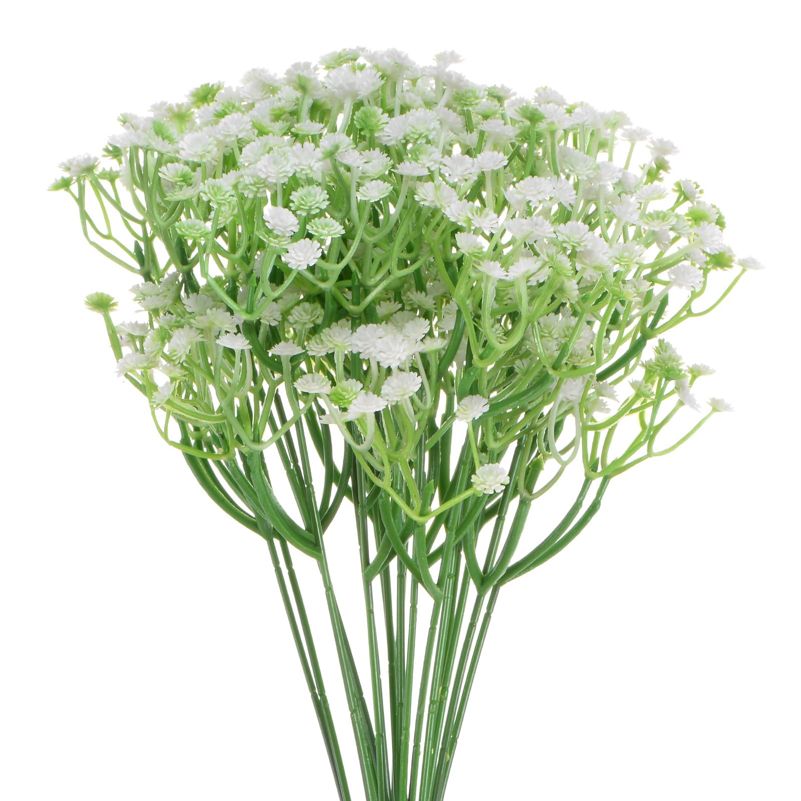 M METERXITY 18-Pack Artificial Baby's Breath, 11.4Inch Faux Gypsophila Plastic Bouquets Real Touch Faux Flowers for Home Decor/Wedding/Christmas/DIY/Party/Home/Garden Office [White]