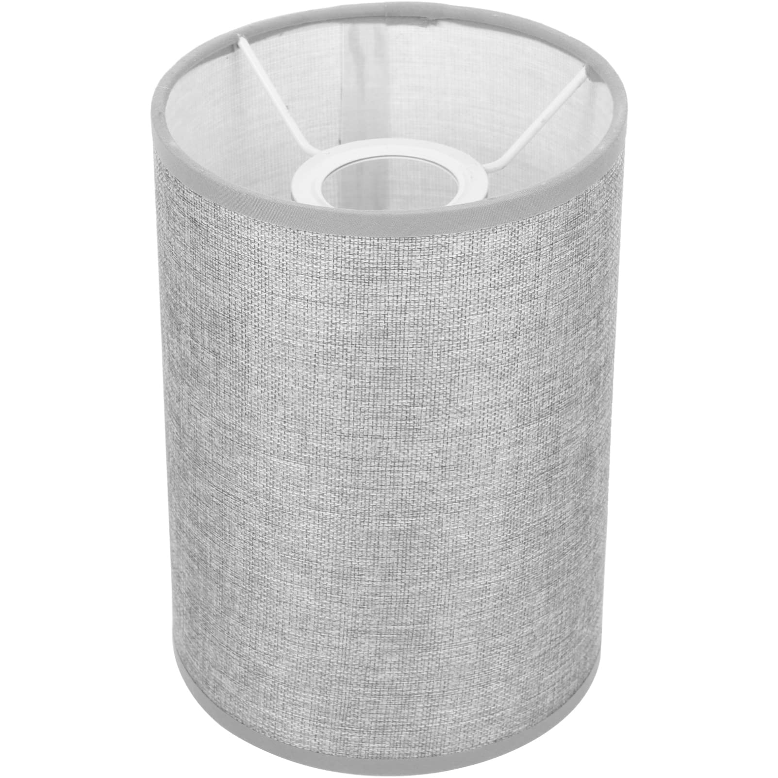 VANZACK Tall Drum Lamp Shade: Linen Table Lamp Cover - Cylinder Shade Clip on Covers for Floor Light Home Bedside Decorations Grey