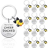 Nosiny 20 Pcs Cheer Gifts Bulk Duck Cheerleader Keychain Team Gift You've Been Cheer Duck Keychain for Team Cheerleader