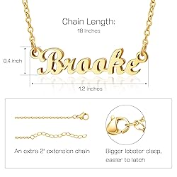 Ldurian Custom Name Necklace, Brooke Name Plate