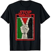 Free Palestine T-Shirt Vintage Palestine Flag Stop Wars Tee for Men Women