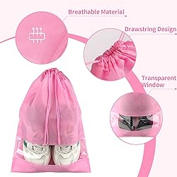Large Pink Travel Shoe Bags - 10 Pcs, Non-Woven