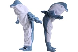 Yaruing Shark Wearable Blanket,Flannel Blanket Hoodie Onesie for Adult & Kids,Hooded Blanket with Sleeves,Soft Cozy Cosplay