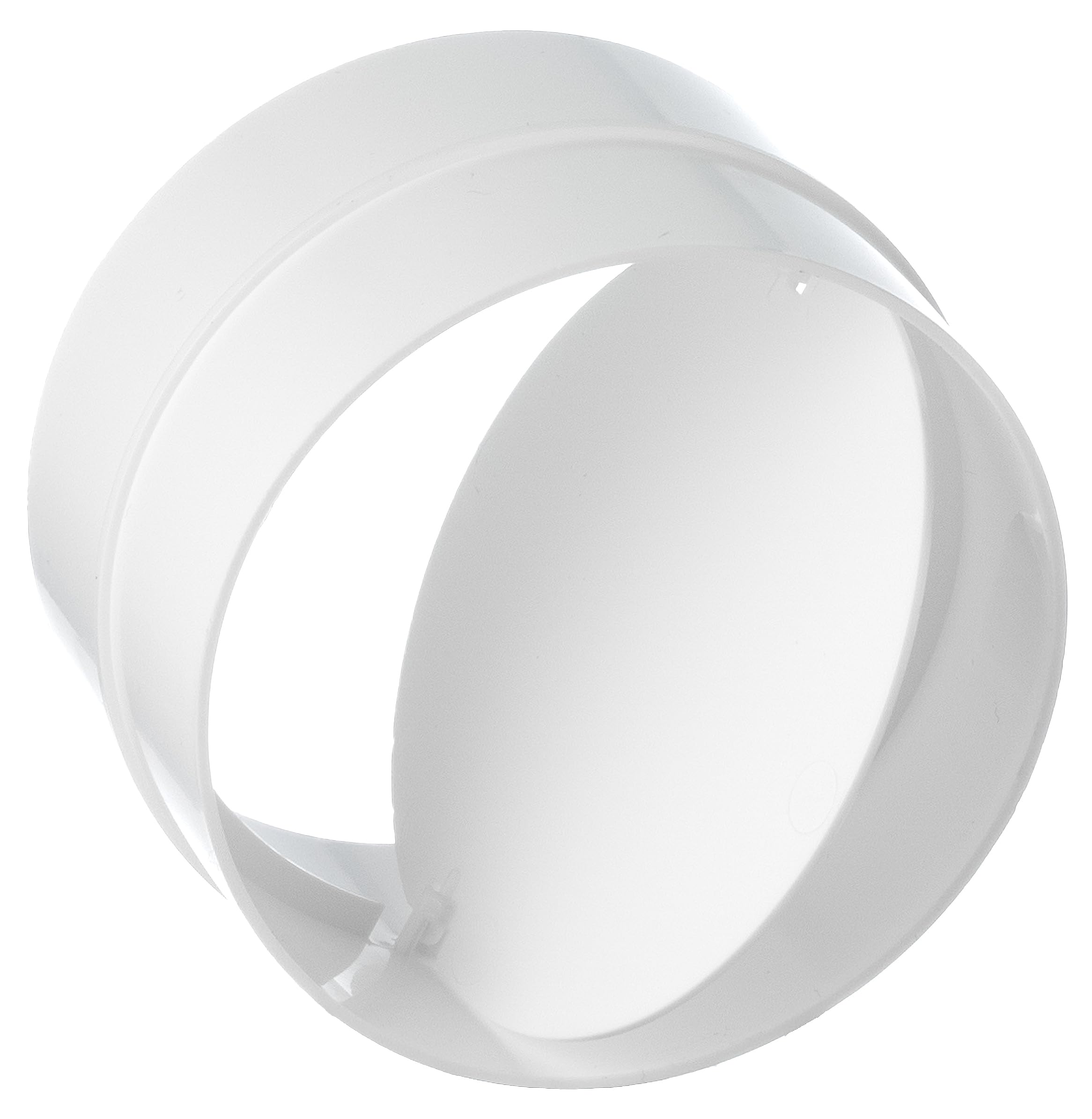 Ø 125mm / 5 inch Plastic Ventilation Pipe Connector with Backdraught Shutter/Non-Return Damper Flap