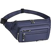 Waist Pack Bag Fanny Pack for Men&Women Hip Bum Bag with Adjustable Strap for Outdoors Workout Traveling Casual Running Hiking Cycling (Dark Blue)