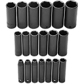 3/8" Drive 19 Piece Metric Deep Impact Socket Set - 6 Point