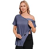 Deyeek Post Shoulder Surgery Shirts for Women Chemo Dialysis Port with 2 Shoulder Half Zippers After Rotator Cuff Tops